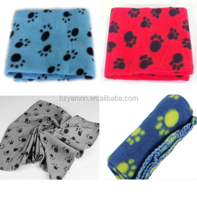 Washable Fleece Blanket Dog Paw Print Polar Fleece Blanket Dog Blanket