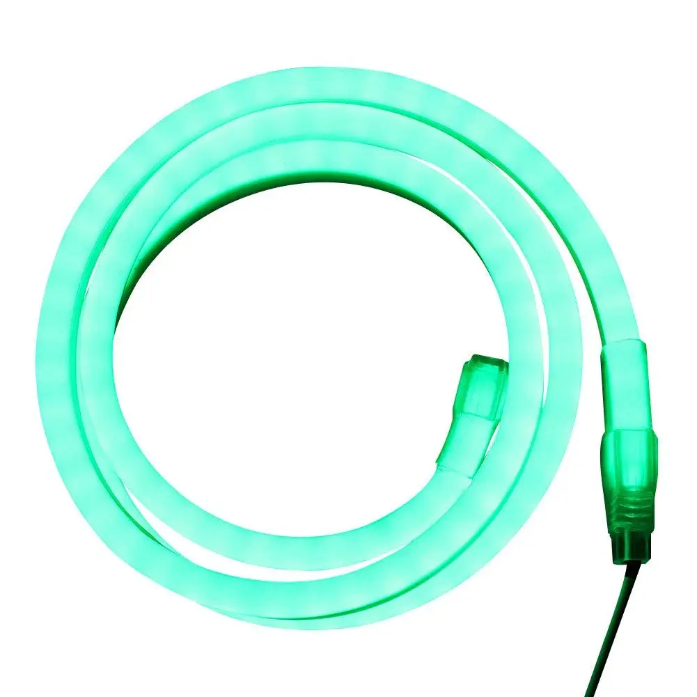 XUNATA 6.6ft LED Neon Rope Light, DC 12V Flexible 180 Degree LED Neon Strip Lights, 240 Units LED Waterproof Neon Rope Light for Decoration(Green)