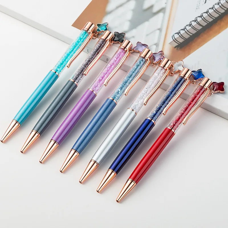 Bright Metallic Color Click Gel Pen New Design Small Crystal Diamond ...