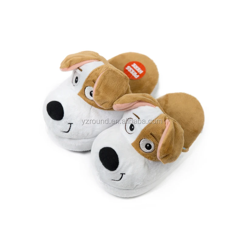 plush dog slippers