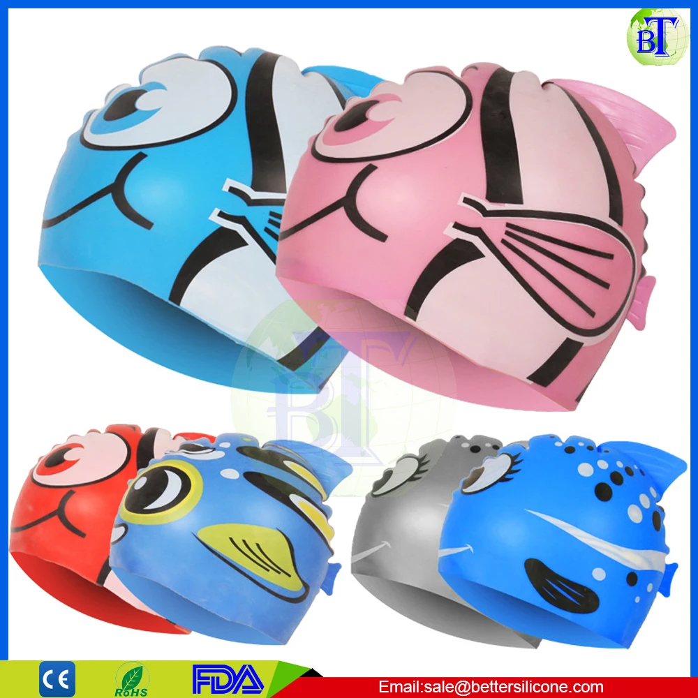 Silicone Kids Funny Cheap Swimming Cap For Kids Buy Fish Silicone