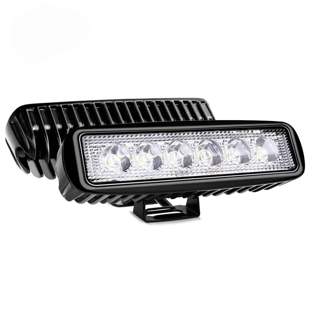 IP65 Waterproof 12V 24V Input 6 Inch 1000LM 18W LED Work Lights for Truck Pickup Bumper