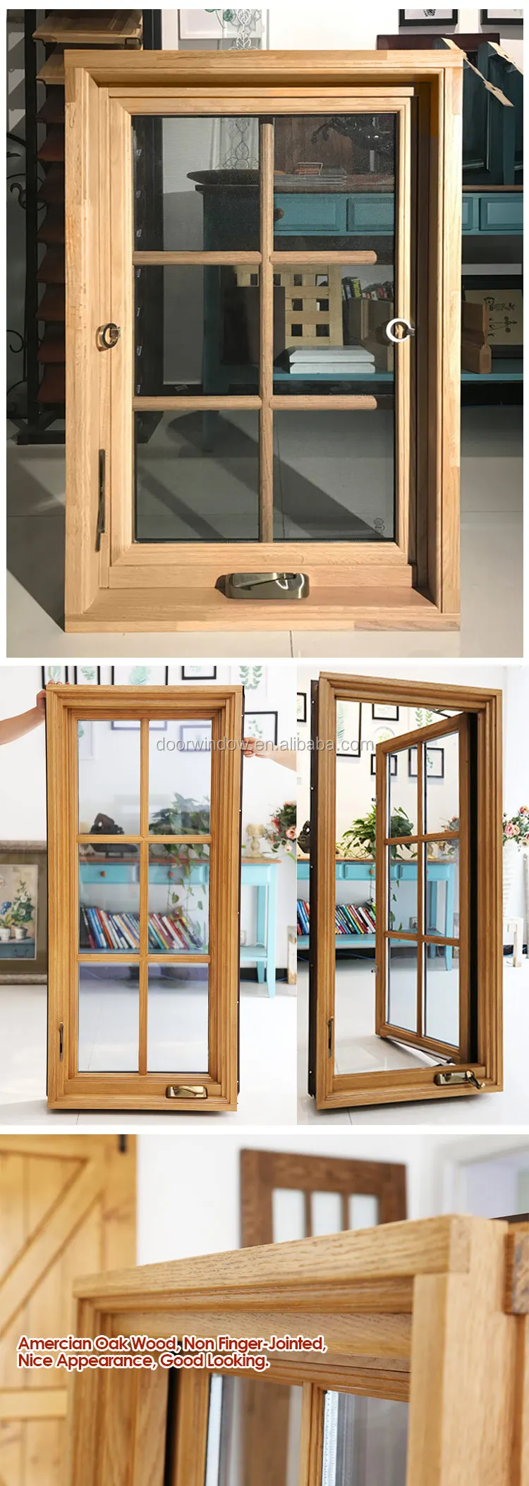 sound proof windows top sale Blind inside double glass window black crank casement windows