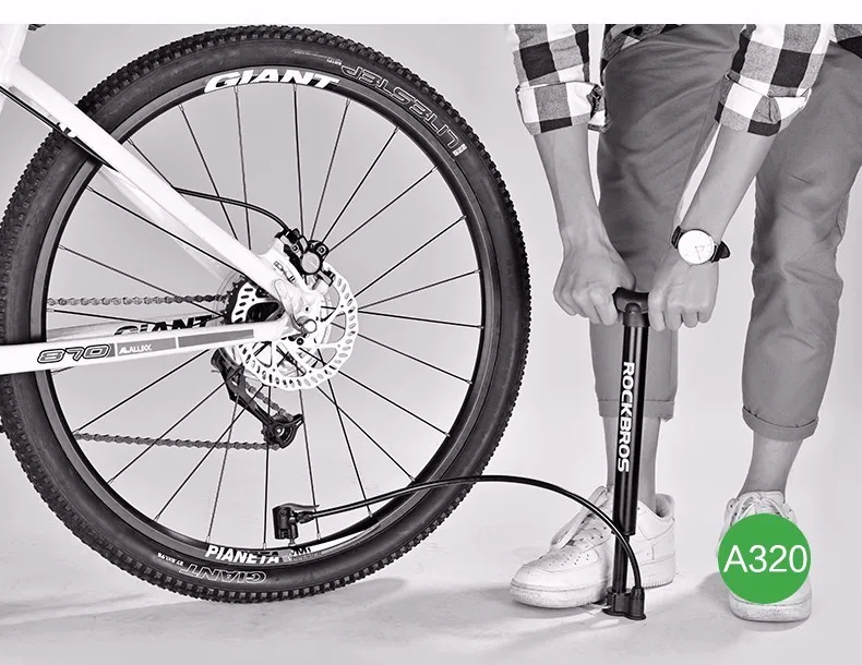 Rockbros Bicycle Accessories Tire Hand Pump Portable Aluminum Alloy