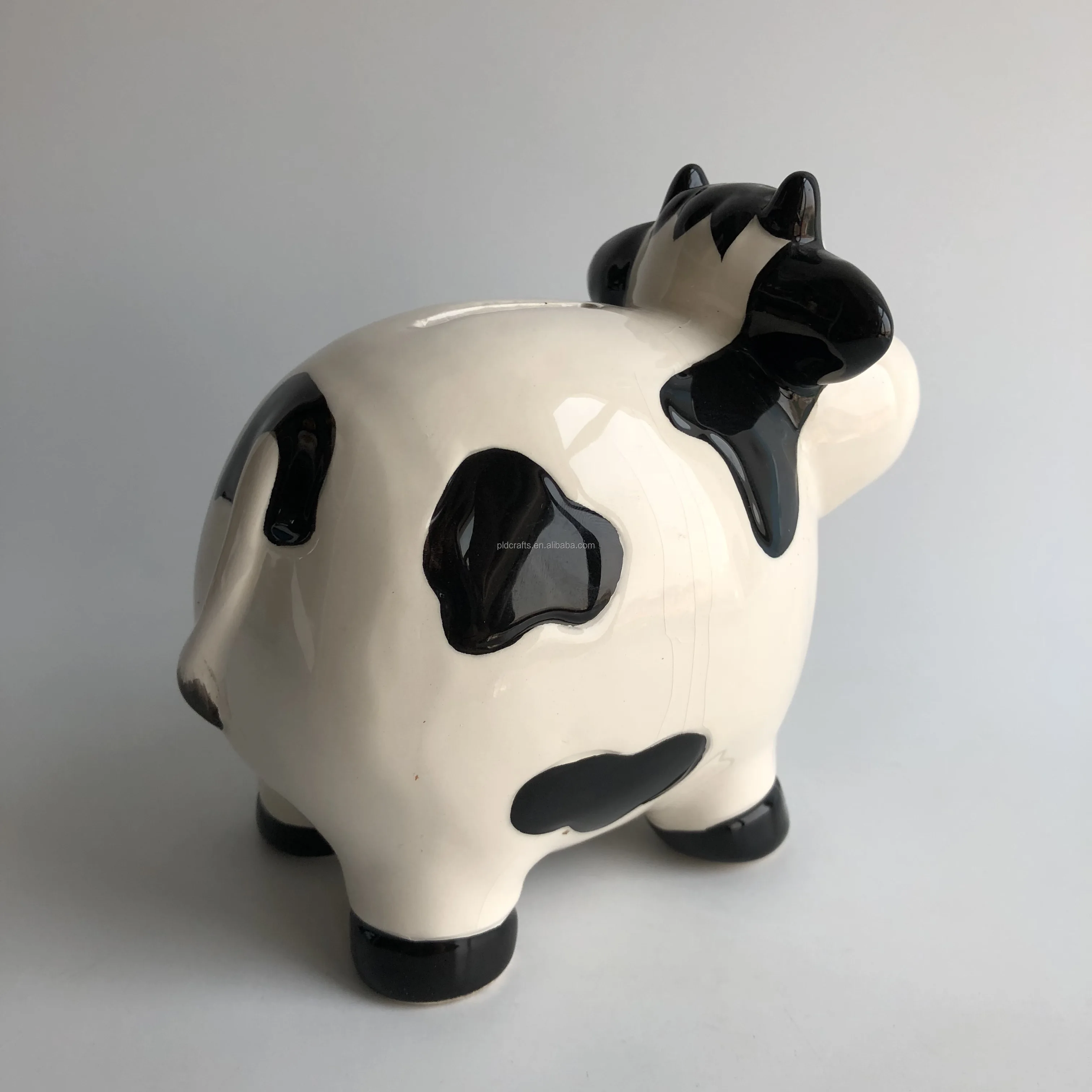 Details about   Coin Piggy Bank Ceramic Savings Animal Dairy Cow NEW multicolor rose red base 