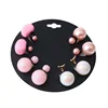 Fashion Jewelry 4 Pairs Candy Color Plastic Ball Earring Studs For Girl