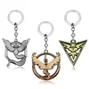 Pokemon key chain frozen bird lightning bird flame bird key chain pendant Plating Alloy key chain