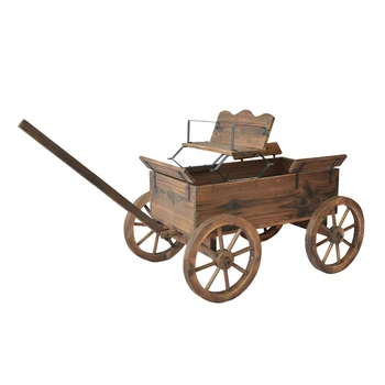 Wood Planter Wagons Antique Style Balcony Patio Carts Wood Planter Wagons Antique Style Balcony Patio Carts