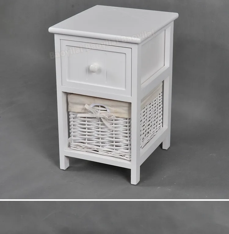 Wooden Cabinet With Wicker Drawers