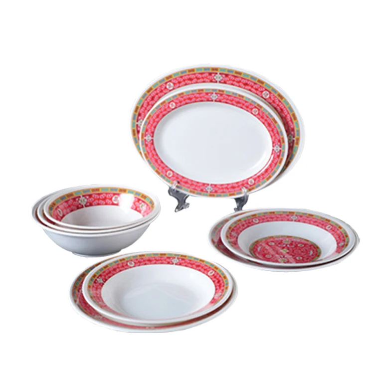 Household Items Sunflower 36pcs Plastic Cheap Dinnerware Set Melamine