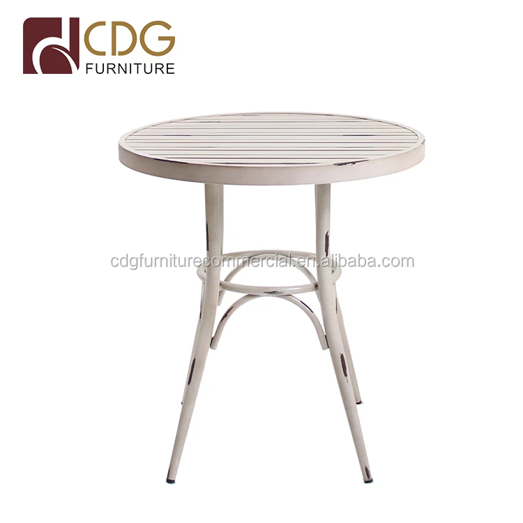 Handmade Commercial Furniture Round Light Wooden Finish Dinning Table