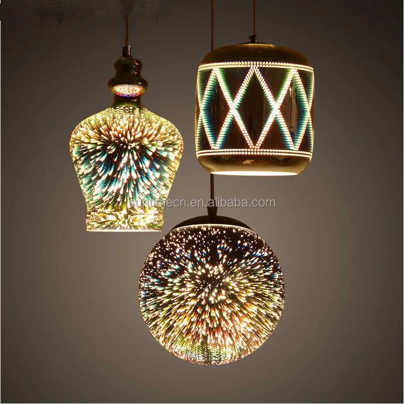 Coloured glass ball pendant lights