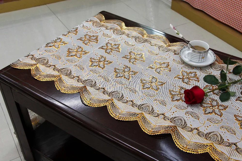 pvc gold/silver lace dining mat factory