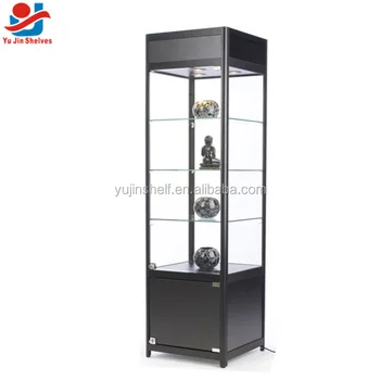 Hot Sale Wooden Corner Stands Tall Glass Corner Cabinets Square