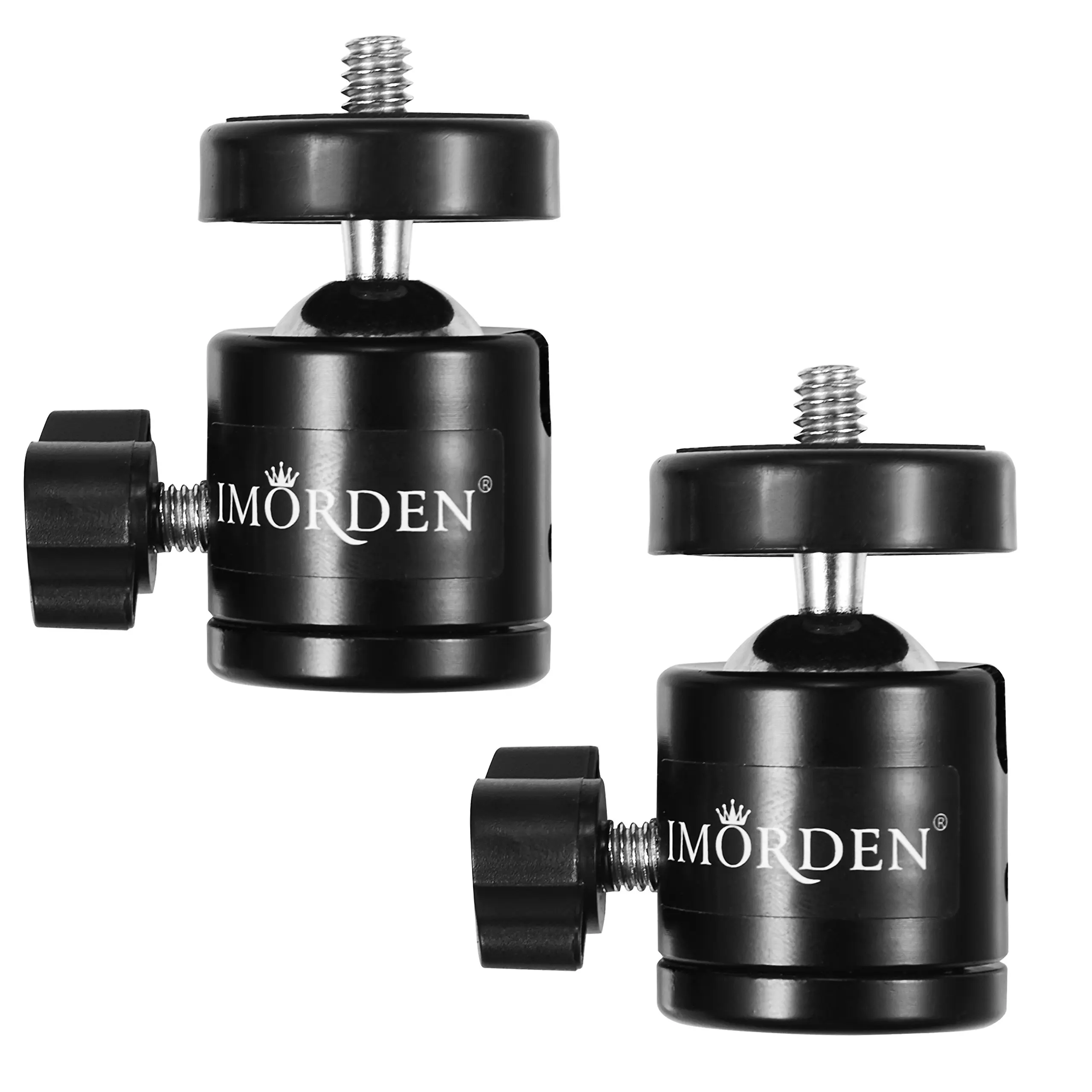IMORDEN 20mm Tripod Mini Ball Head with 1/4 inch Screw for LED Light, Monitor, Flash Light, Microphone, Gopro, Smartphone, Compact Camera and More(2pack)