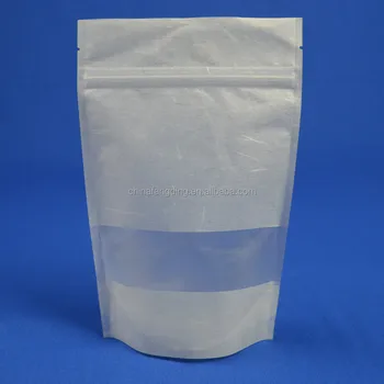 Ziplock Stand Up Non Woven Fabric Plastic Food Packaging Bag With Clear Window Eco Friendly
