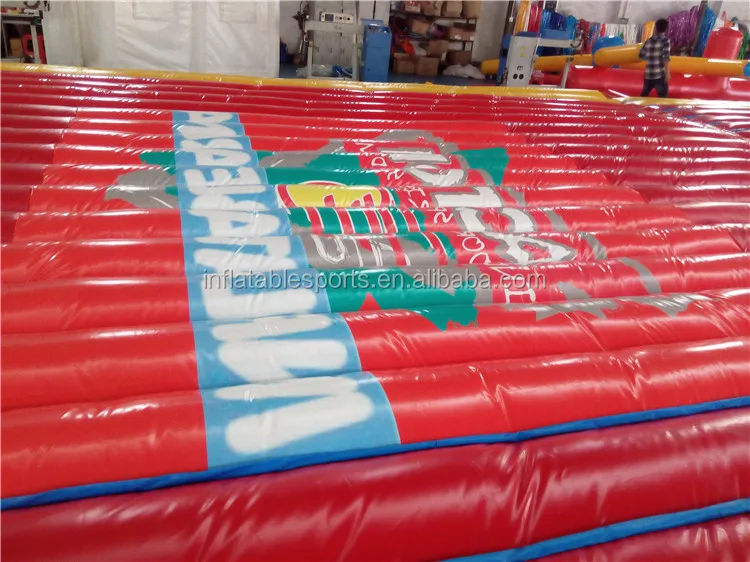 Outdoor inflatable football field air cushion , inflatable football game mat