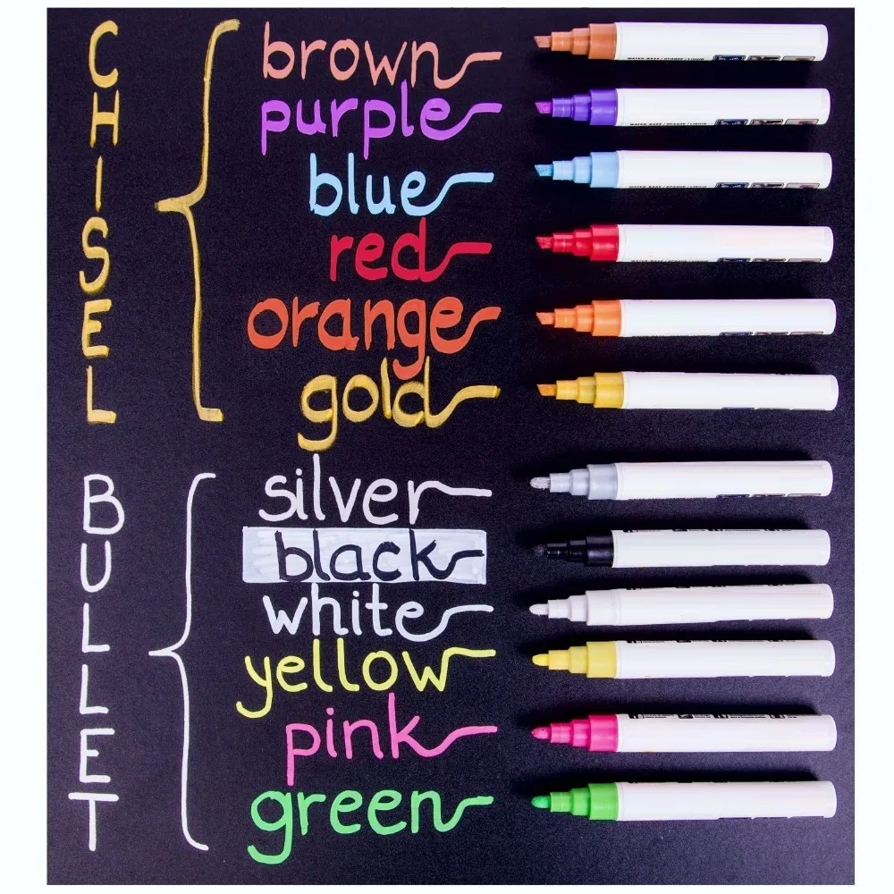 Download 12 Color Choice Erasable Liquid Chalk Markers For Kids,Reversible Bullet & Chisel - Buy Chalk ...