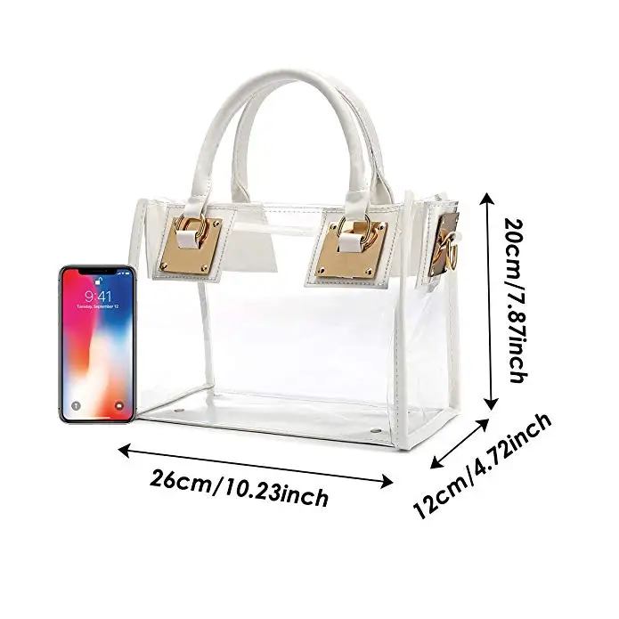 Opromo Clear Crossbody Handbags Waterproof Clear Shoulder Bag Transparent Purse