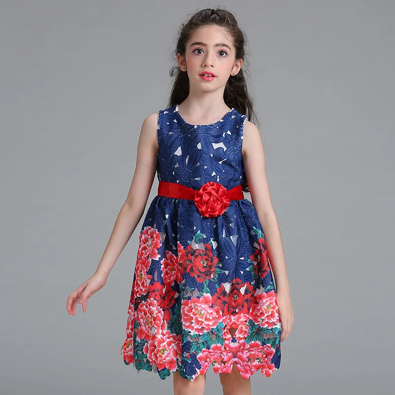 3d Flower Lace Embroidered Fabric Children Clothing Lace Dress - Buy ...