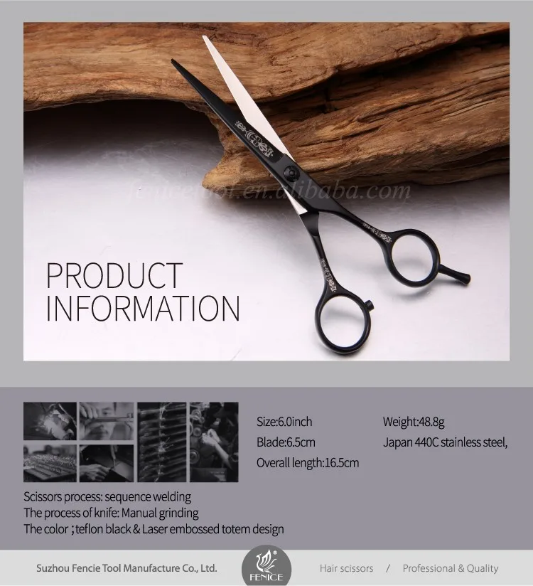 Professional Hair Scissors Black Hair Cutting Scissors Hair Shears 6