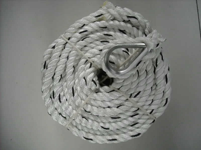 High quality customized package and size nylon/ polyester 3 strand twisted dock line rope for sailboat, yacht marine rope