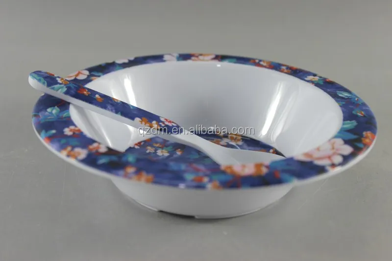 Customizable Melamine Suop Bowl And Spoon Set