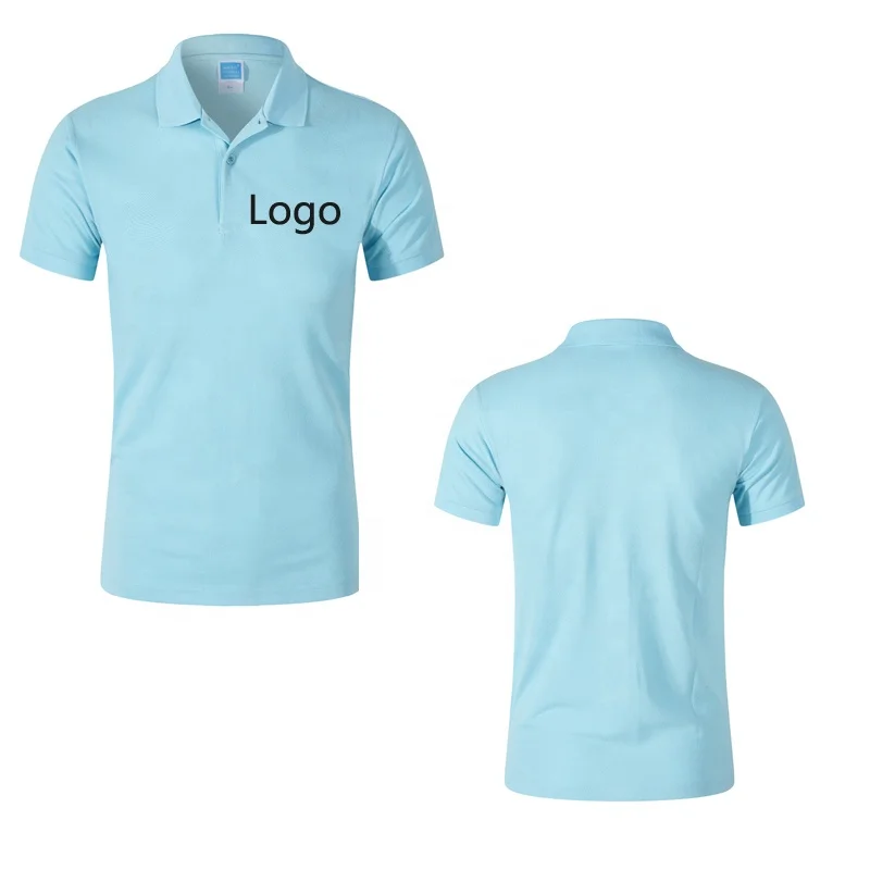 blue corner polo shirt with stripes