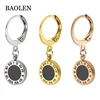 Hot Sale Stainless Steel Bulk Hoop Rome digital Earring Plain Gold Hoop Earring Dangle Round Hoop Earring