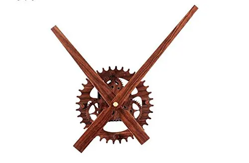 Reliable_E Wood Like Clock Hands Power Movement DIY Wall Clock Kit for Home Decoration (C#wood-like-gear)