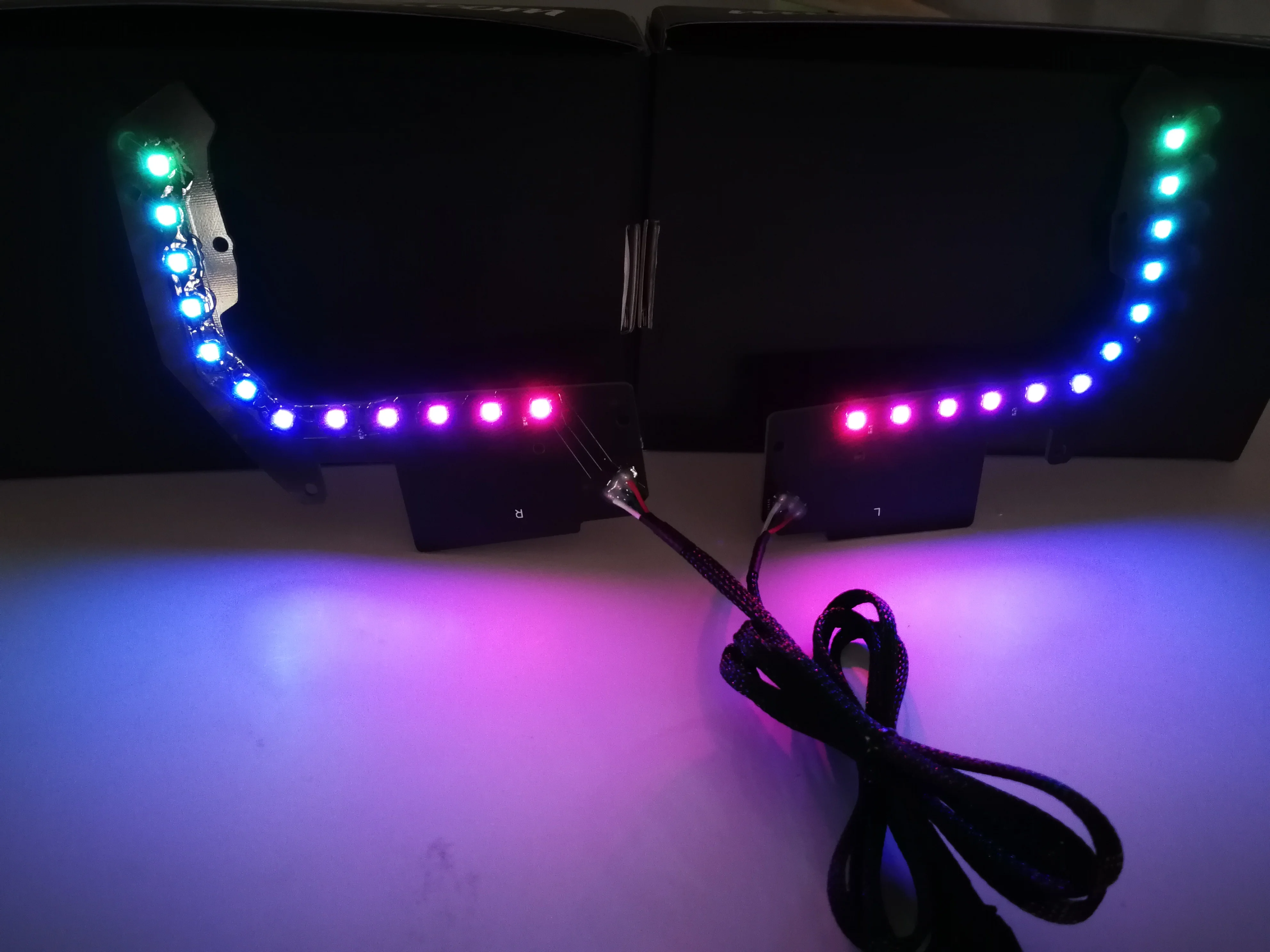 Rgb 7color Led Angel Eye Halo Rings For 15up Mustang Headlight