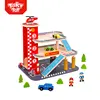 TOOKY TOY Brand Play Wood Parking Structure Wooden Toy Garage