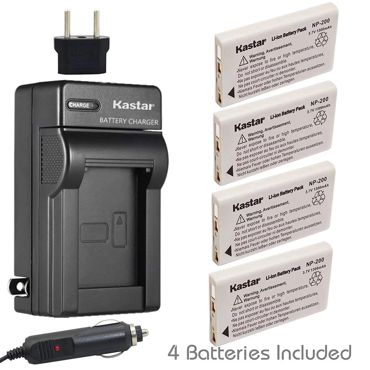 Get Quotations · Kastar NP-200 Battery (4-Pack) and Charger Kit for Konica  Minolta