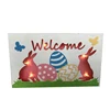 Easter wooden rabbit carry egg square shaped LED table ornament
