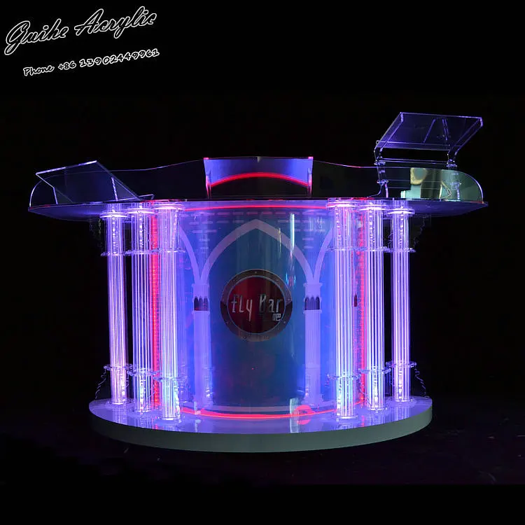 Aklike New Design Custom Colorful Acrylic Led Dj Booth Club,Dj Booth