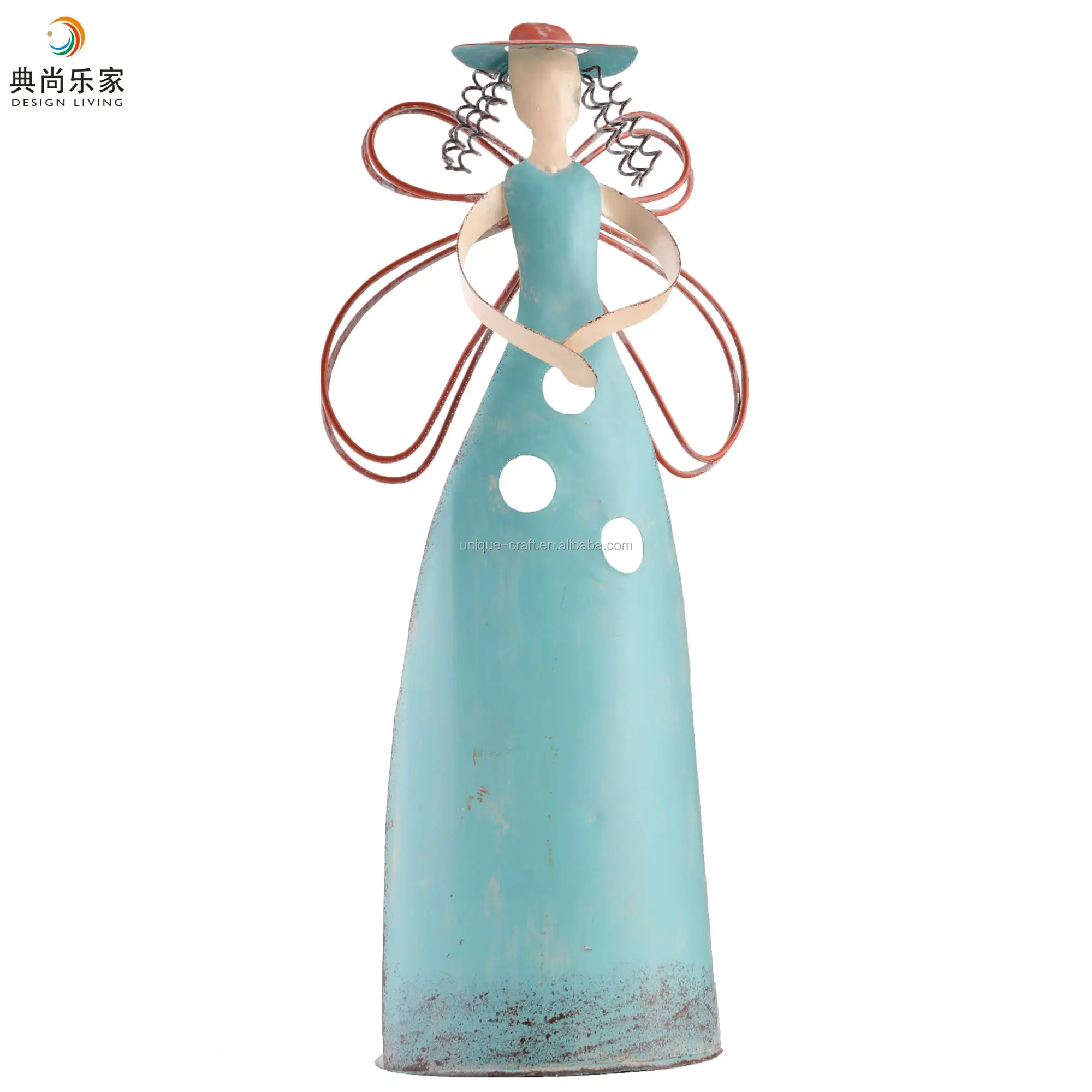 Novelty Lady Shaped Metal Wine Bottle Holder Figurine With Glass Vase