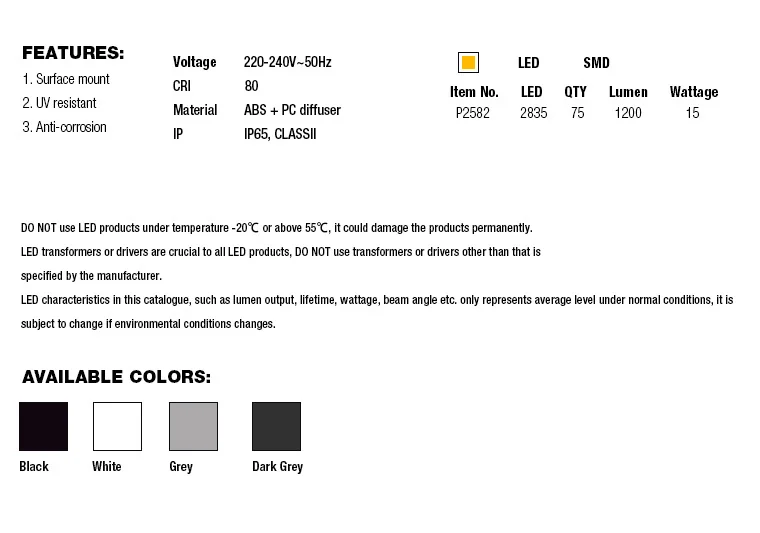 Led Ceiling Lighting Bulkhead Indoor Lamp For Outdoor Wall Use