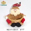 Elegant Shape Fruit Candy Present Storage Christmas Decorative Basket with Santa