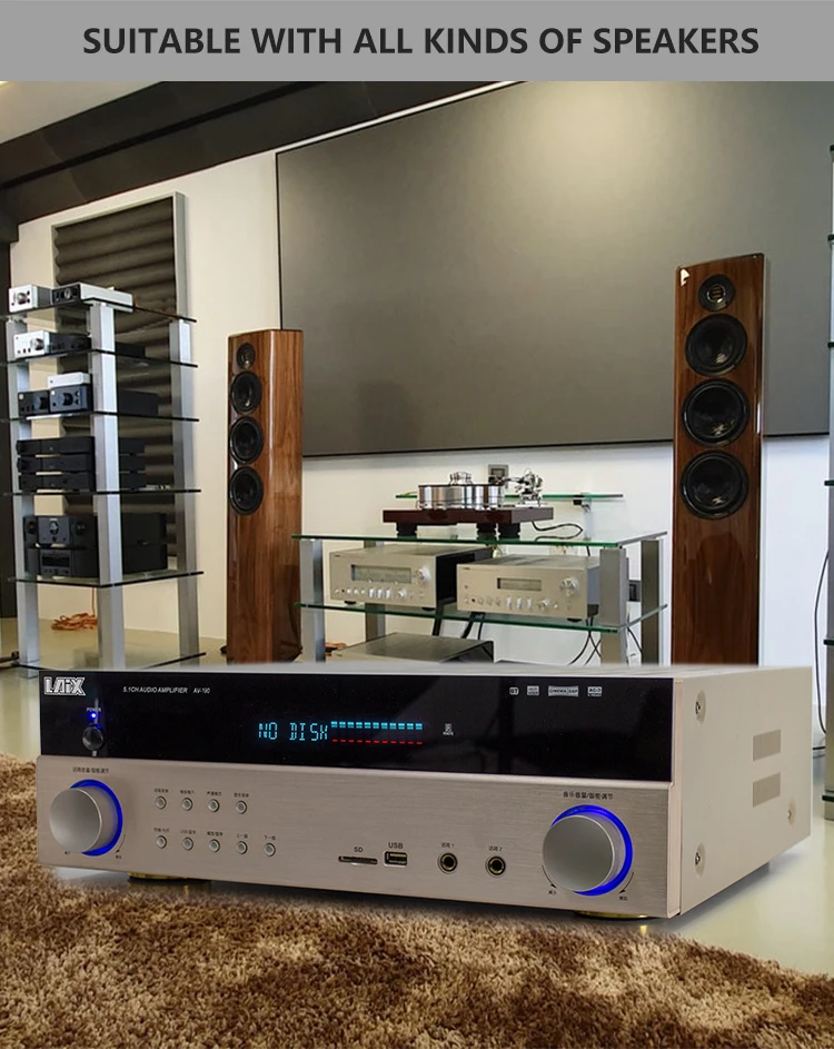 Home Theater Amplifier System 51 5.1 Amplifier Hifi Power Channel Audio Home Theatre Theater Amp