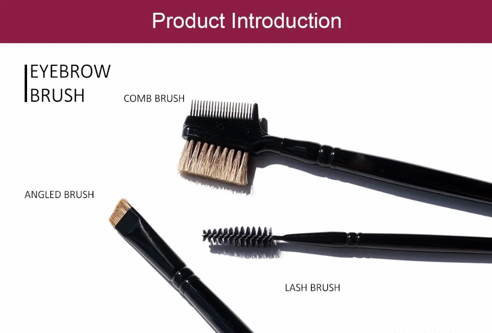 Nylon Hair Eyelash/Comb/Angled Brush Black Classic Style Makeup Brush Eyebrow Brush