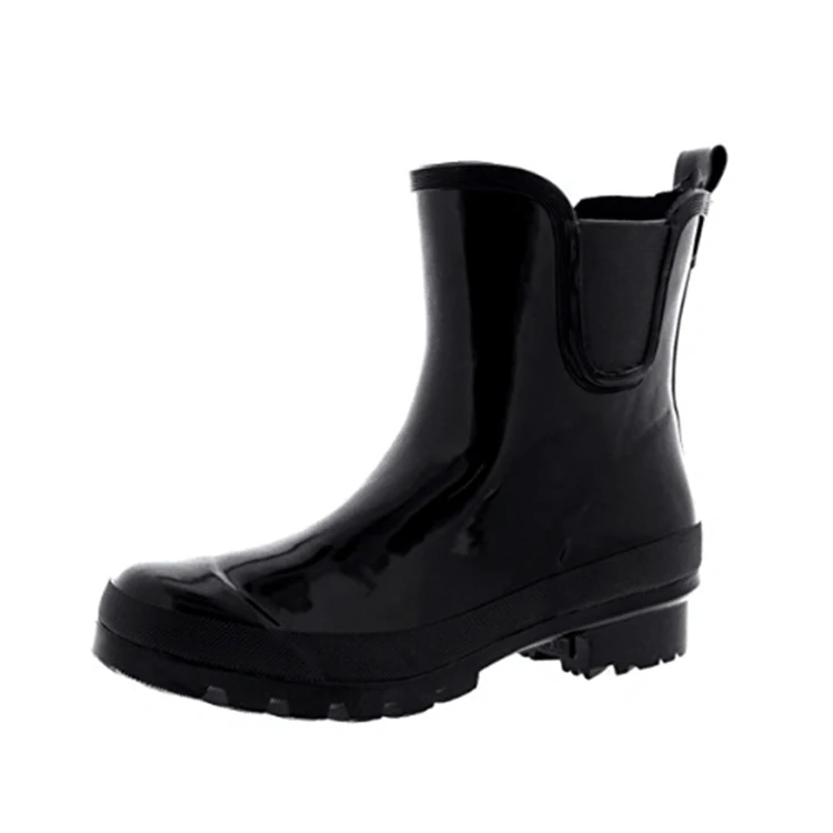 Womens Fashion Elastic Slip On Short Rain Boots