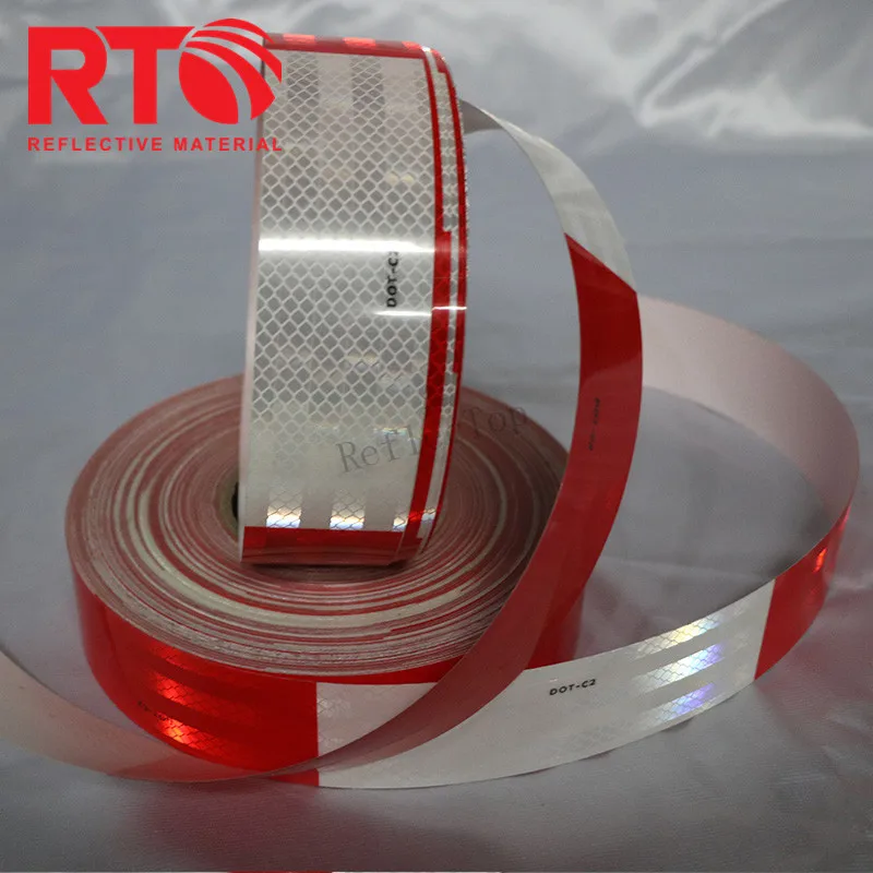Red And White 3m Reflective Tape With Dotc2 Vehicle Conspicuity