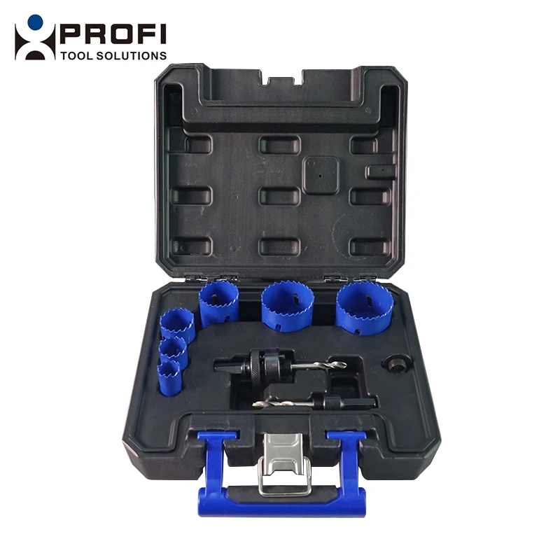 9pc Electricians Holesaw Kit 20mm to 54mm Hole Saw Set in Case