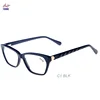 17189 Embossing shape temple acetate optical frame with simple color eyeglasses sr