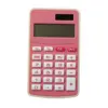 Factory Price Big Digit Display 8/12 Digits 2 Power Source Portable Girls Calculator Pink
