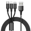 high quality smart phone accessories nylon braided micro type c 3 in 1 usb cable for iphone