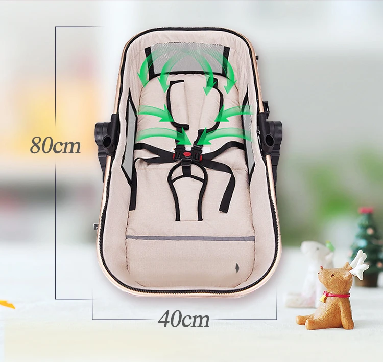 Baby Stroller 3 In 1 For 0-3 Years Baby Prams With Removable Shopping Basket