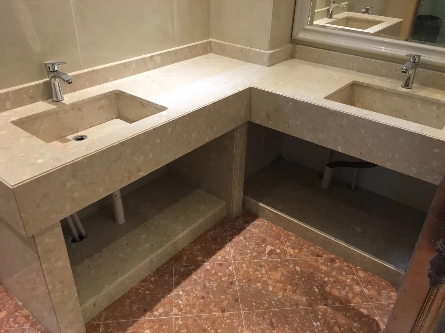 Toilet Kamar Mandi Terintegrasi Wastafel Kuarsa Atasan Vanity Dengan Wastafel Buy Quartz Vanity Tops With Sink