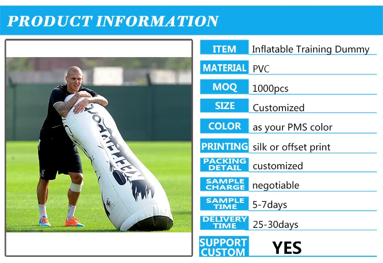 Thickened Vinyl Inflatable Soccer Training Dummy Durable Plastic Blow