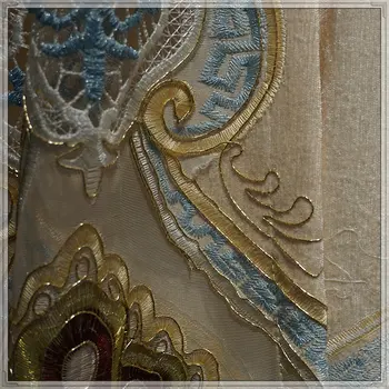 Living Room Chilline Embroidered Curtains Faux Silk Drapes Buy